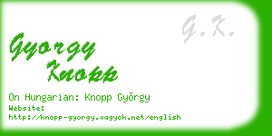 gyorgy knopp business card
