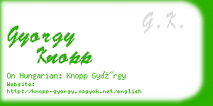 gyorgy knopp business card